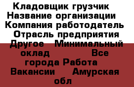 Кладовщик-грузчик › Название организации ­ Компания-работодатель › Отрасль предприятия ­ Другое › Минимальный оклад ­ 20 000 - Все города Работа » Вакансии   . Амурская обл.